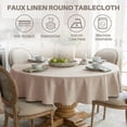 thumbnail image 4 of ICEANT 24 inch Round Tablecloth, Linen Woven Waterproof Table Cover, Solid Textured Linen Spill-Proof Table Cloth, Wrinkle Free Party Tablecloth For Outdoor Indoor, Khaki, 4 of 5