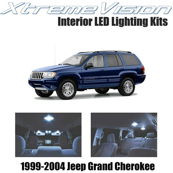 Xtremevision Interior LED for Jeep Grand Cherokee 1999-2004 9 Pieces Cool White Interior LED Kit   Installation Tool
