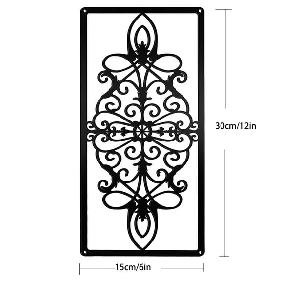 HELLOYOUNG 2pcs Black Metal Wall Art Decor, Hollow Iron Wall Sculpture for Living Room Bedroom, Modern Decorative Home Decor Signs