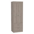 thumbnail image 1 of Tuhome Furniture Lisboa Engineered Wood 2-Drawers/2-Doors Armoire in Gray, 1 of 8