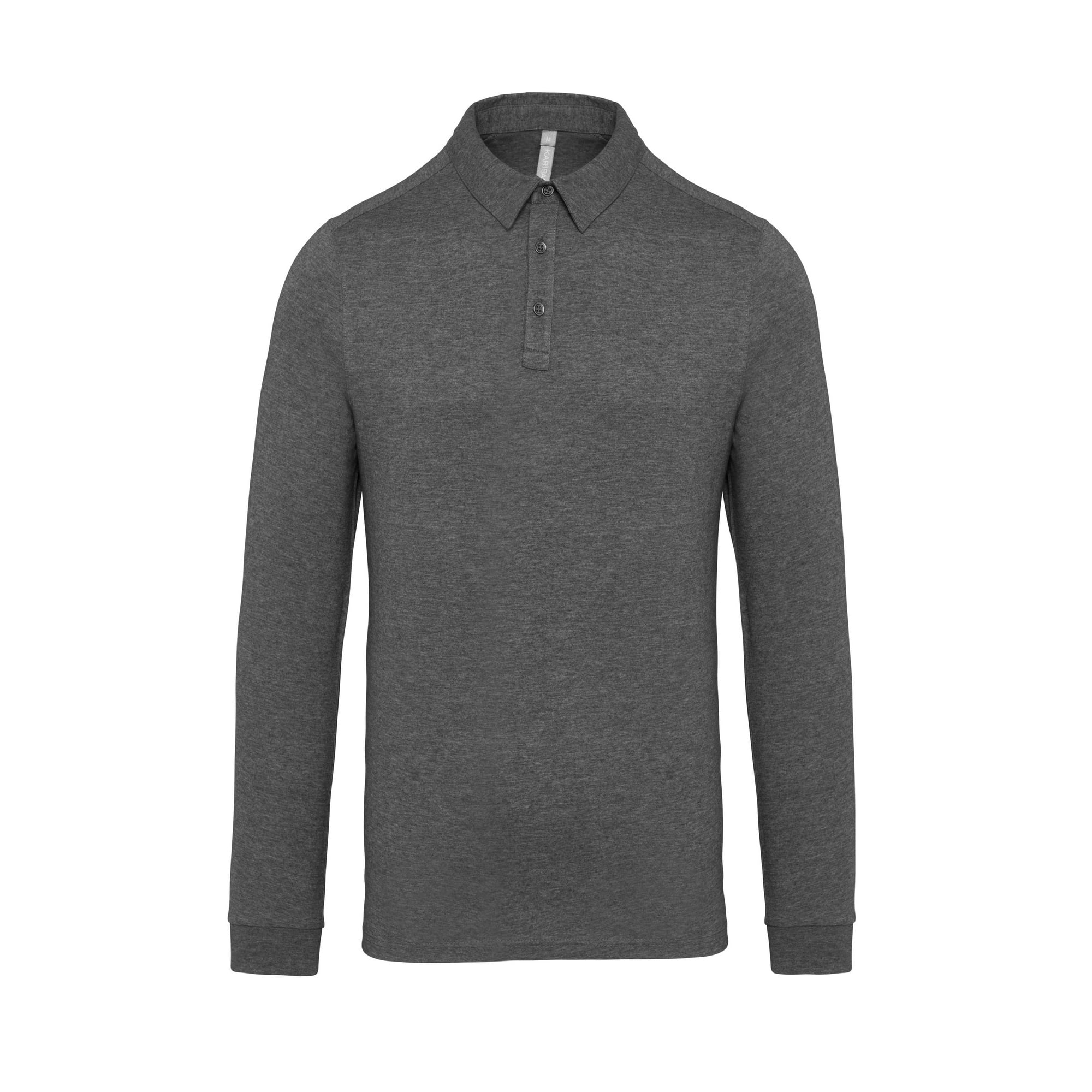 Jersey knit long sleeve polo shirt