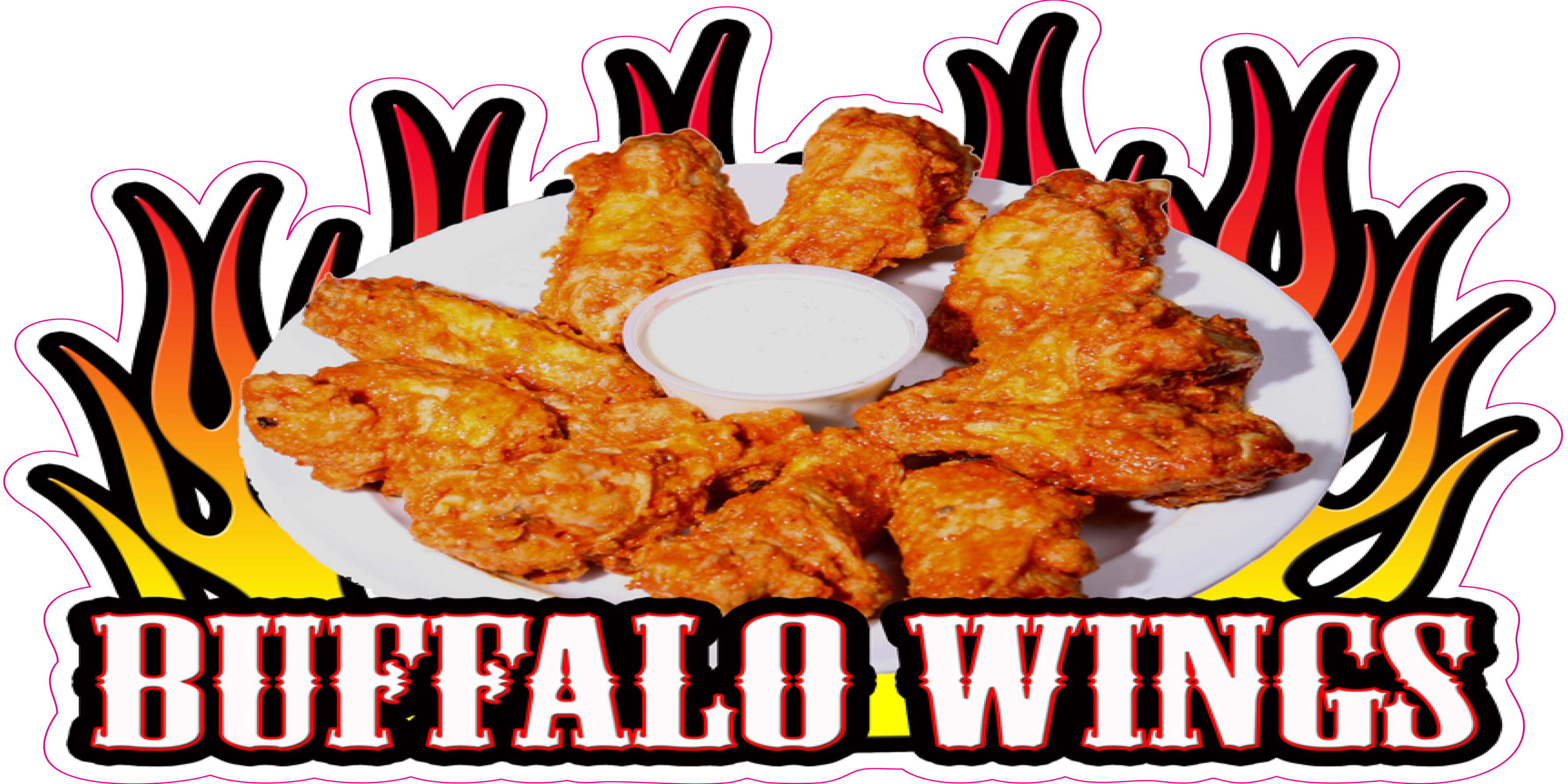 Hot Wings 14" Decal Chicken Concession Restaurant Food Truck Menu Sign Sticker 