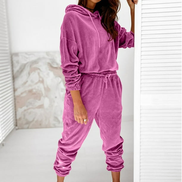 ICHUANYI Liquidación Mujer Casual Color Manga Larga Cordón Con Capucha Tops Pantalones Conjuntos Trajes Deportivos ICHUANYI WER202308252855