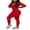 Red, variant on Women's Sexy Butt Button Back Flap Jumpsuit Long Sleeve Romper Full Bodysuit Pajamas One Piece Sleepwear