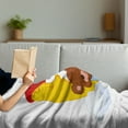 thumbnail image 3 of Bear Soft Flannel Fleece Throw Blanket, Cartoon Baby Character Falls Asleep on Moon with Hat and Clouds Theme, Cozy Plush for Indoor and Outdoor Use, 60" x 80", Multicolor, by Ambesonne, 3 of 5