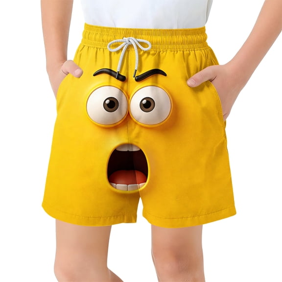 LIBRCLO Kids Swim Trunks Boys Quick Dry Shorts Boys Swim Trunks Fashion Prints Bathing Suits Summer Hawaiian Kids Beach Swimming Shorts Size 10-11Years Yellow