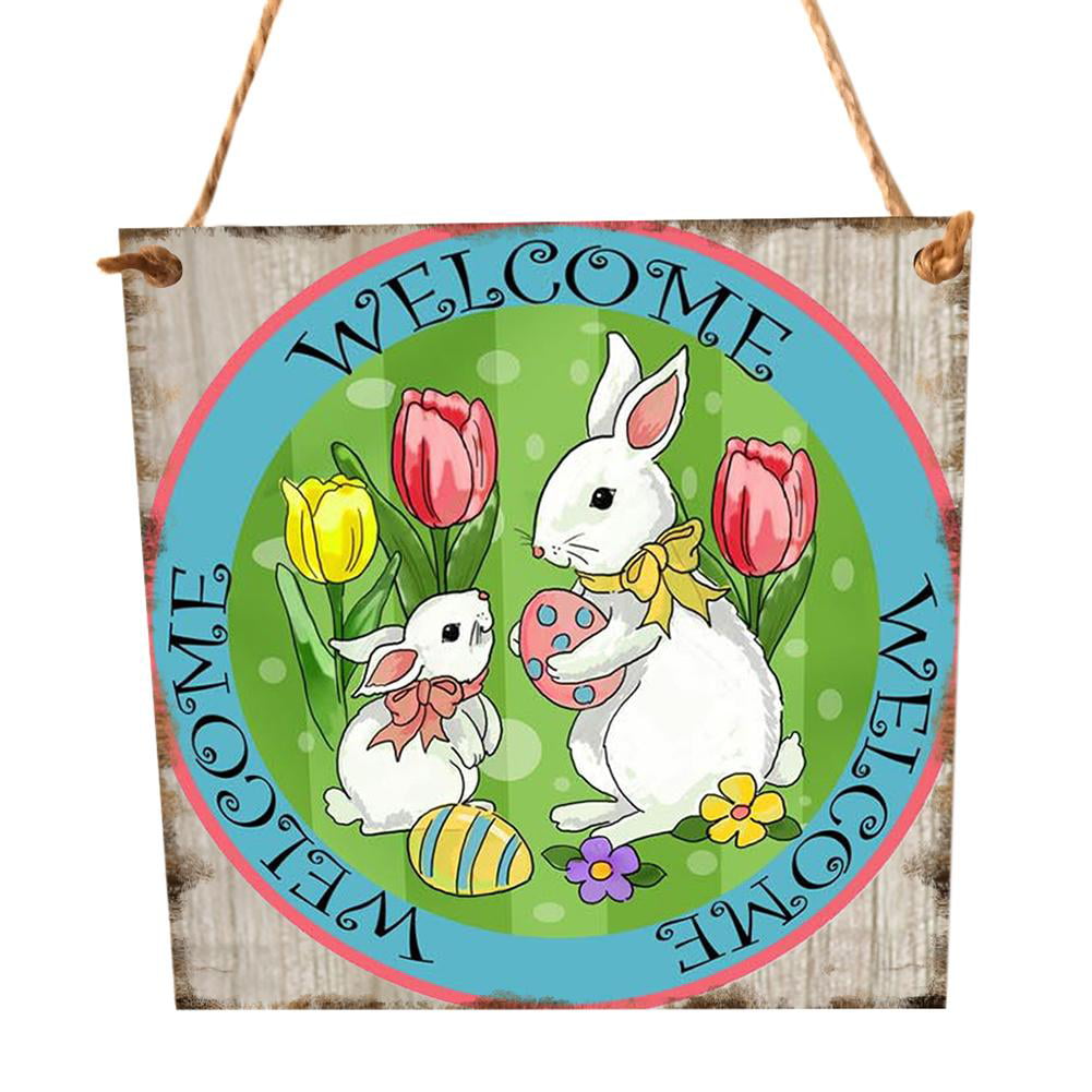 Details about   Happy Easter Wood Hanging Plaque Home Wall Decorative Sign Pendant JM01146 