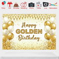 thumbnail image 6 of Sparkling Golden Happy Golden Birthday Banner Background Party Supplies for Birthday Party Decorations Photography Props Balloon Decors, 6 of 8