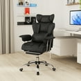 thumbnail image 4 of Costway Chaise de Bureau Grande Taille 400 Lb avec Hauteur Réglable, Fonction d'Inclinaison, Repose-Pieds, Noir, 4 of 10
