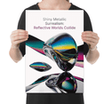 thumbnail image 2 of Shiny Metallic Surrealism Reflective Worlds Collide - Art Enthusiast - 13x19 Poster Print, 2 of 4