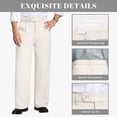 thumbnail image 4 of FEDTOSING Mens Fleece Lined Dress Pants Old Money Baggy Wide Leg Pleated Warm Heavyweight Trousers, 4 of 7