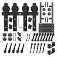 thumbnail image 4 of Heavy Duty Sturdy Sliding Barn Door Hardware Kit, Door Slides for Double Door Include 2 Door Handle and 2 Floor Guide Set ,Long Lasting, 4 of 6