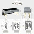 thumbnail image 3 of HOMCOM Banc de Bout de Lit, Banc de Chambre Rembourré avec Rangement Gris Foncé, 3 of 10