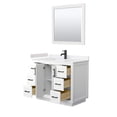 thumbnail image 3 of Wyndham Collection Miranda 42" Marble&Wood Single Bathroom Vanity in White/Black, 3 of 7