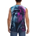 thumbnail image 4 of Lsque Hip-Hop Glasses Gorilla Print Men's Cotton Blend Sleeveless Muscle Shirts (S-3XL)- Moisture Wicking, Odor Protection, UPF 30+,Large, 4 of 8