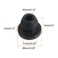 thumbnail image 2 of 10Pcs Tapón de agujero de goma, diámetro de montaje 5.5mm, ID 3mm, H 8mm, sello antiarañazos para tubo de cable negro, 2 of 5
