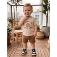 thumbnail image 5 of BemeyourBBs Western Baby Boy Summer Clothes Toddler Baby Boys Cowboy Outfit It's Alright To Be Little Bitty Letters Short Sleeve Cowgirl Hat Print T-Shirt Shorts Set Toddler Baby Boys Summer Outfit, 5 of 9