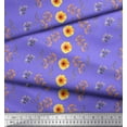 thumbnail image 2 of Soimoi Purple Heavy Canvas Fabric laurel leaf & Floral Print Sewing Fabric Yard 58 Inch Wide, 2 of 3