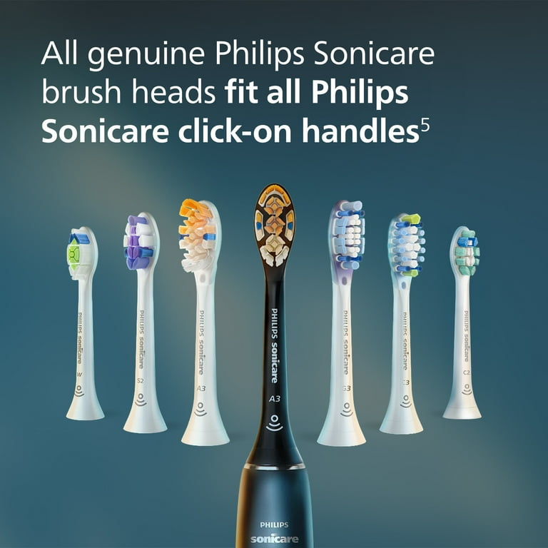 Philips Sonicare Premium A3 Black Toothbrush Heads, 2-pk, Plaque