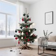 thumbnail image 3 of Christmas Green Velvet Ball Ornaments – Red & Orange Mixed Set of Christmas Tree Decorations, Shatterproof Hanging Baubles for Holiday Home Décor & Party Display, 3 of 4