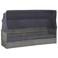 thumbnail image 1 of vidaXL Garden Bed with Canopy Grey 205x62 cm Poly Rattan, 1 of 5