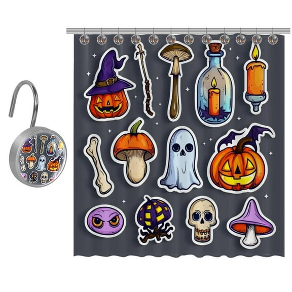 Shower Curtain Set - Shower Curtains for Bathroom, Bath Curtain Set with Stainless Steel Hooks