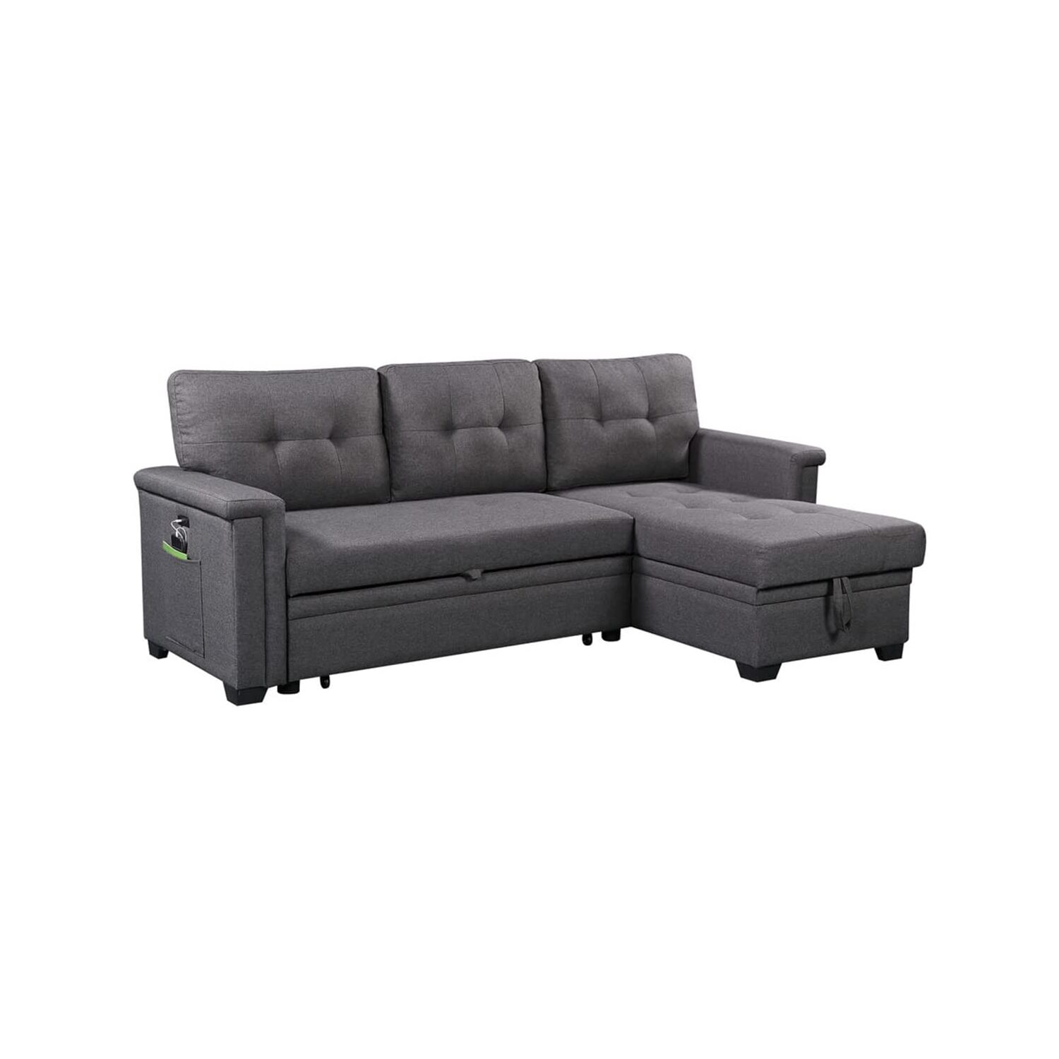 Lilola Home Sectional Sofa, Gray Cotton Blend - image 4 of 9