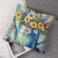 thumbnail image 7 of Spring Outdoor Throw Pillow Covers  Porch Decorative Cushion Cases Floral Farmhouse Flowers Decoration Home Decor for Sofa Couch Bed,Tulips Aqua Teal, 7 of 7