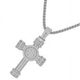 thumbnail image 2 of 13 + Grams Real Silver 14K White Gold Over Jesus Cross Charm Pendent Chain Set 1.75'', 2 of 3