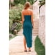 thumbnail image 2 of Vestido PRETTYGARDEN Largo Azul Lago Sin Tirantes con Volantes - Talla L, 2 of 8
