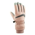 thumbnail image 2 of Dyfzdhu Winter Premium Leather Work Downhill Ski Gloves Leather Mitten Waterproof Men Women Motorcycle Pink, 2 of 7