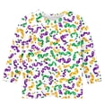 thumbnail image 4 of Blusas y camisas de manga larga con cuello redondo para niños Estampado de carnaval Camisa y top de manga 3/4 / cuello redondo tres cuartos para niños Top de poliéster para niños, 4 of 5