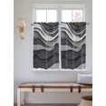 thumbnail image 5 of Black Grey Ombre Kitchen Curtains 54 Inches length, Abstract Grey Wave Texture Gradient Window Treatment Curtain Drapes, Thermal Insulated Drapes for Basement Hotel RV, 42"x54", 2 Panels, 5 of 7