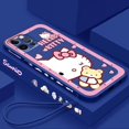 thumbnail image 1 of Sanrio Hello Kitty Cartoon Liquid Left Rope For Apple iPhone 15 14 13 12 11 XS XR X 8 7 SE Pro Ultra Max Plus Mini Phone Case LXY, 1 of 7