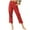 Red, variant on QIPOPIQ Jeans for Women Clearance Women Casual Solid Color Pockets Buttons Elastic Waist Comfortable Straight Pants