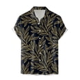 thumbnail image 3 of Camisas Vaqueras Para Hombre Manga Larga Hombres Casual Manga corta Primavera Verano Turndown Neck 3D Impreso Camisas Moda Top Blusa Camisas (Gold, M), 3 of 4