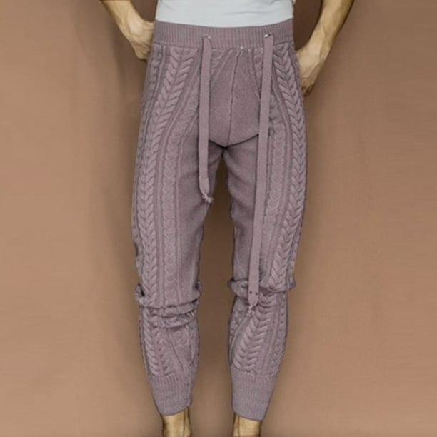 Pantalones deportivos casuales con cintura elástica y cordones para hombre