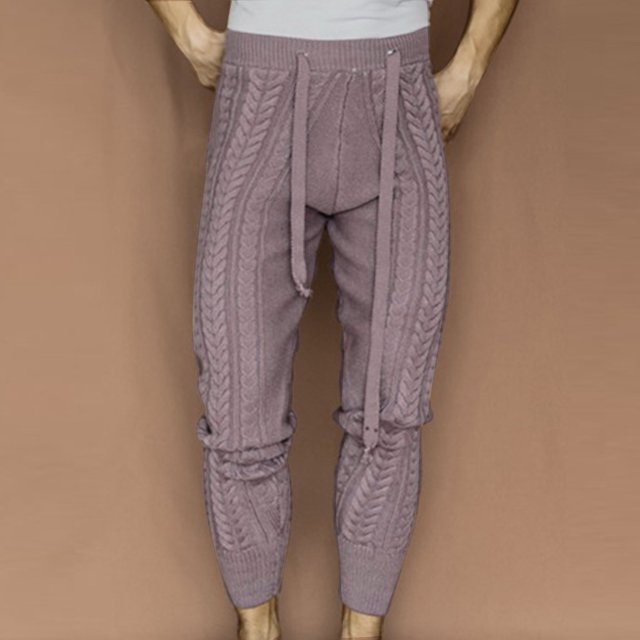 Pantalones deportivos casuales con cintura elástica y cordones para hombre