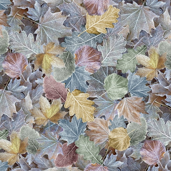 Timeless Treasures Winter Packed Leaves 100% Cotton Sold by The Yard