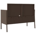 thumbnail image 6 of vidaXL PE Rattan and Steel with Storage and Cushions Outdoor Bench Brown, 6 of 11