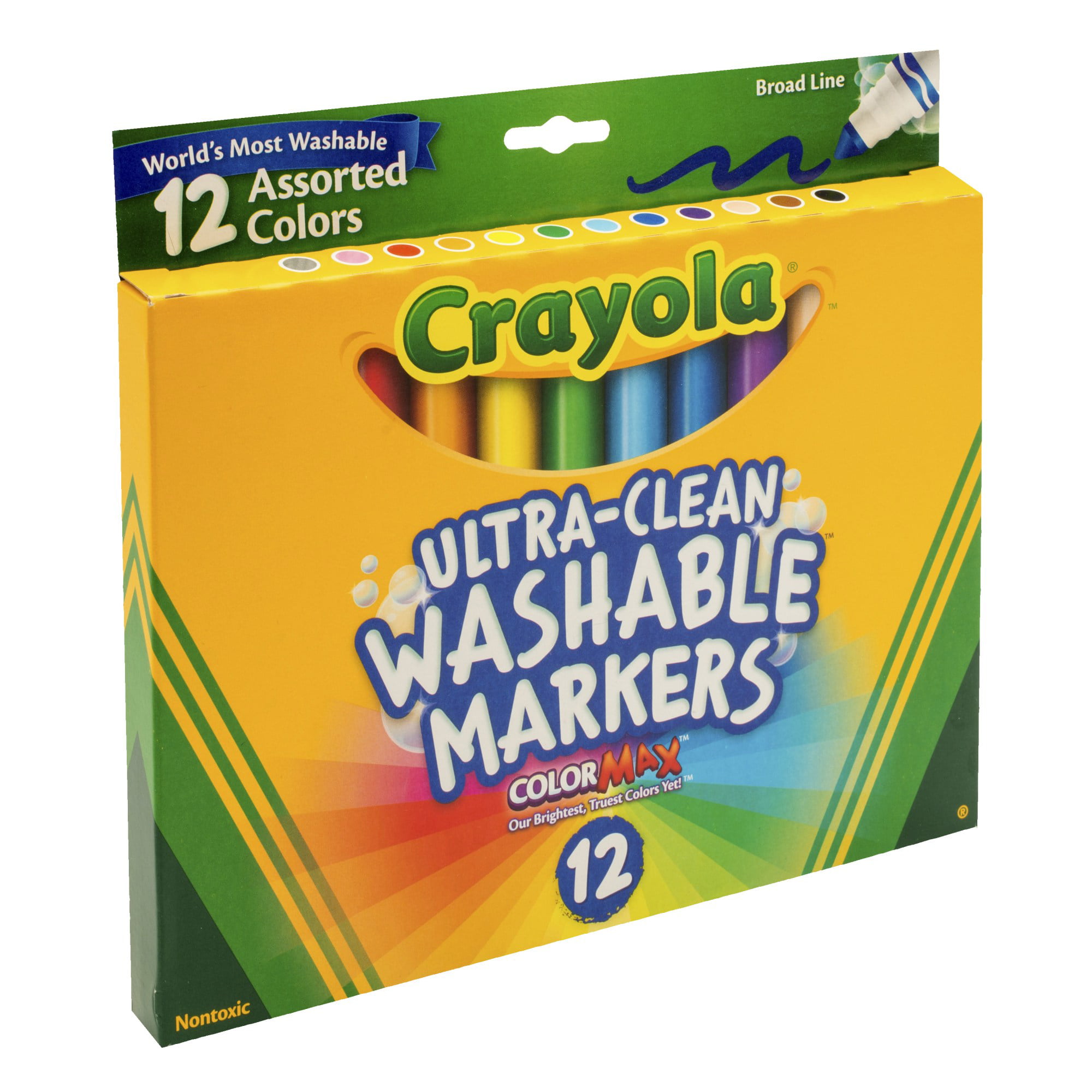  Crayola Washable Markers - Brown (12ct), Kids Broad Line Markers,  Bulk Markers for Classrooms & Teachers : Toys & Games