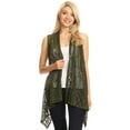 thumbnail image 1 of Cardigan Sans Manches Ouvert devant en Crochet pour Femmes, 1 of 5