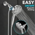 thumbnail image 6 of GPED High-Pressure 10-Setting Handheld Shower Head with New Magnetic Guidance Docking System, Giant 5 inch Face and Magnetic Bracket, Extra-long 59 inch Stainless Steel Hose/All Chrome Finish, 6 of 7