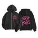 thumbnail image 1 of Pop cazadora para niña Hooded Sweatshirt,Soft Streetwear Pullover,Cute Long Sleeve Hoodie for Fall Winter Unisex （Black）, 1 of 4