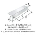 thumbnail image 4 of Amerock Edge Pulls 5-1/16 inch (128mm) Center-to-Center Polished Chrome Cabinet Edge Pull, 25 Pack, 4 of 6
