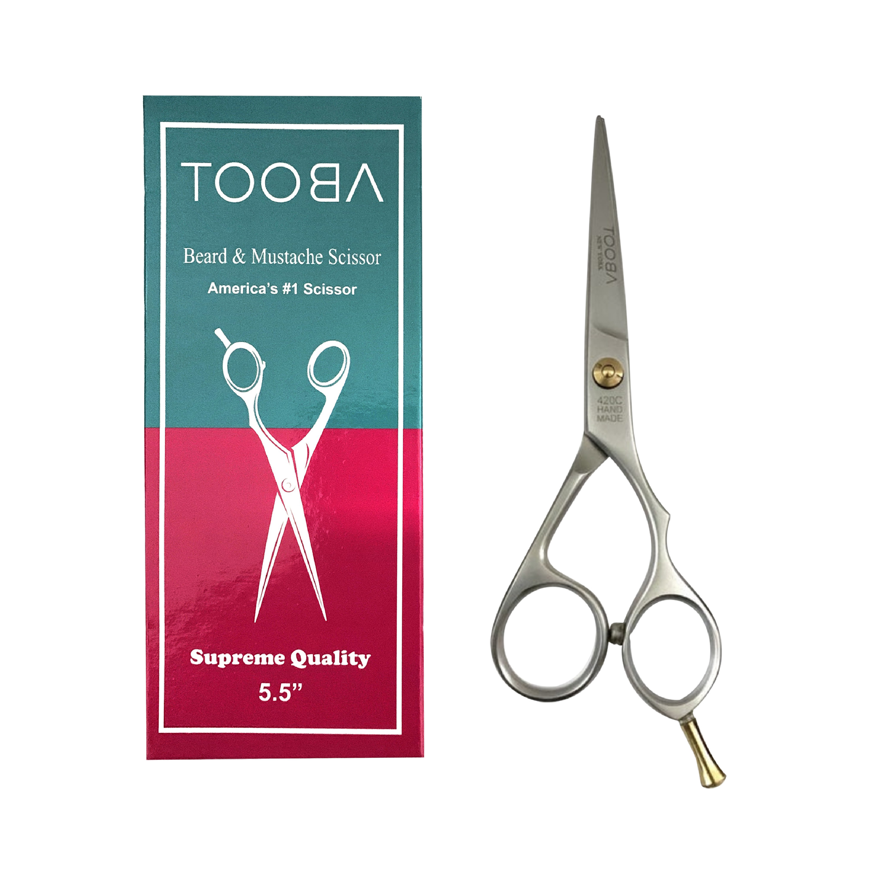 TOOBA Men's 5.5" Beard & Mustache Scissors Salon Hair Cutting and