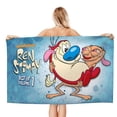 thumbnail image 1 of Ren y Stimpy Toalla de playa de secado rápido con diseño temático, regalo para mujeres y niñas, ideal para cumpleaños, fans, amantes de la música, uso en la playa o al aire libre, 78 × 150 cm, 1 of 6