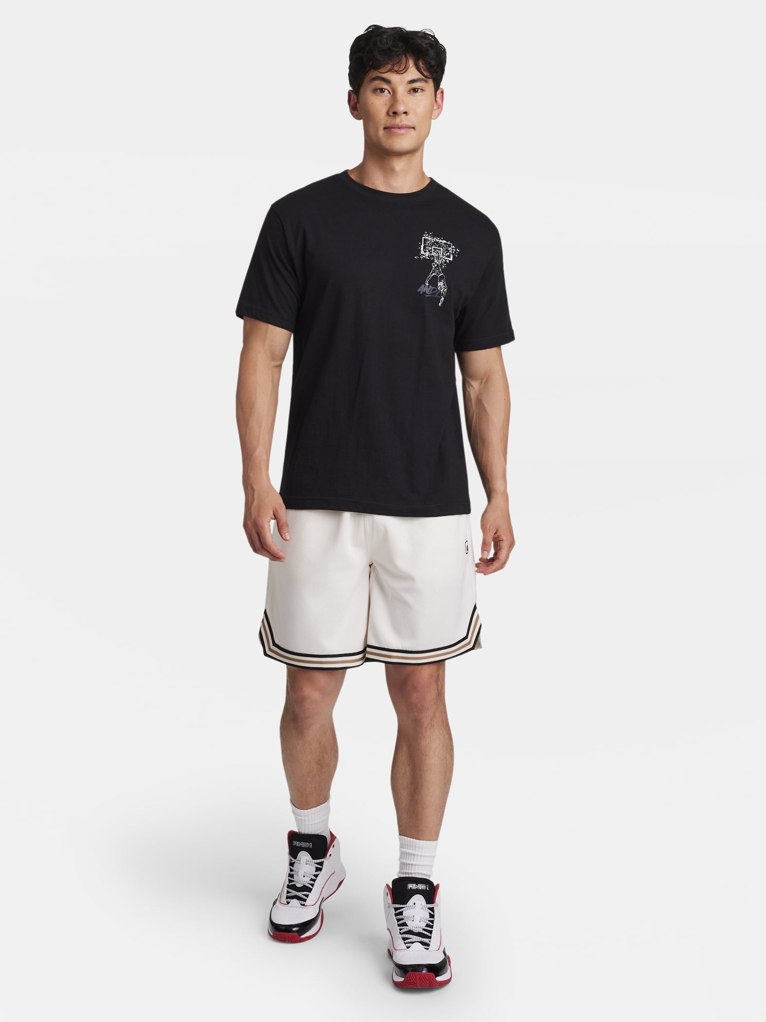 AND1 Men's and Big Men's Challenger Short, 8" inseam, Sizes XS-5XL