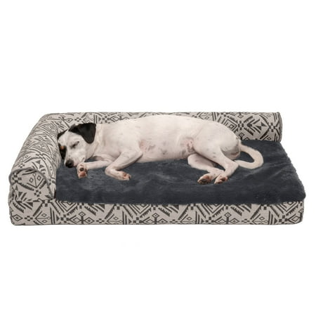 UPC: 0842229122886 | FurHaven Pet Products Southwest Kilim Deluxe Chaise Lounge Cooling Gel Memory Foam Sofa-Style Pet Bed for Dogs & Cats – Boulder Gray Medium