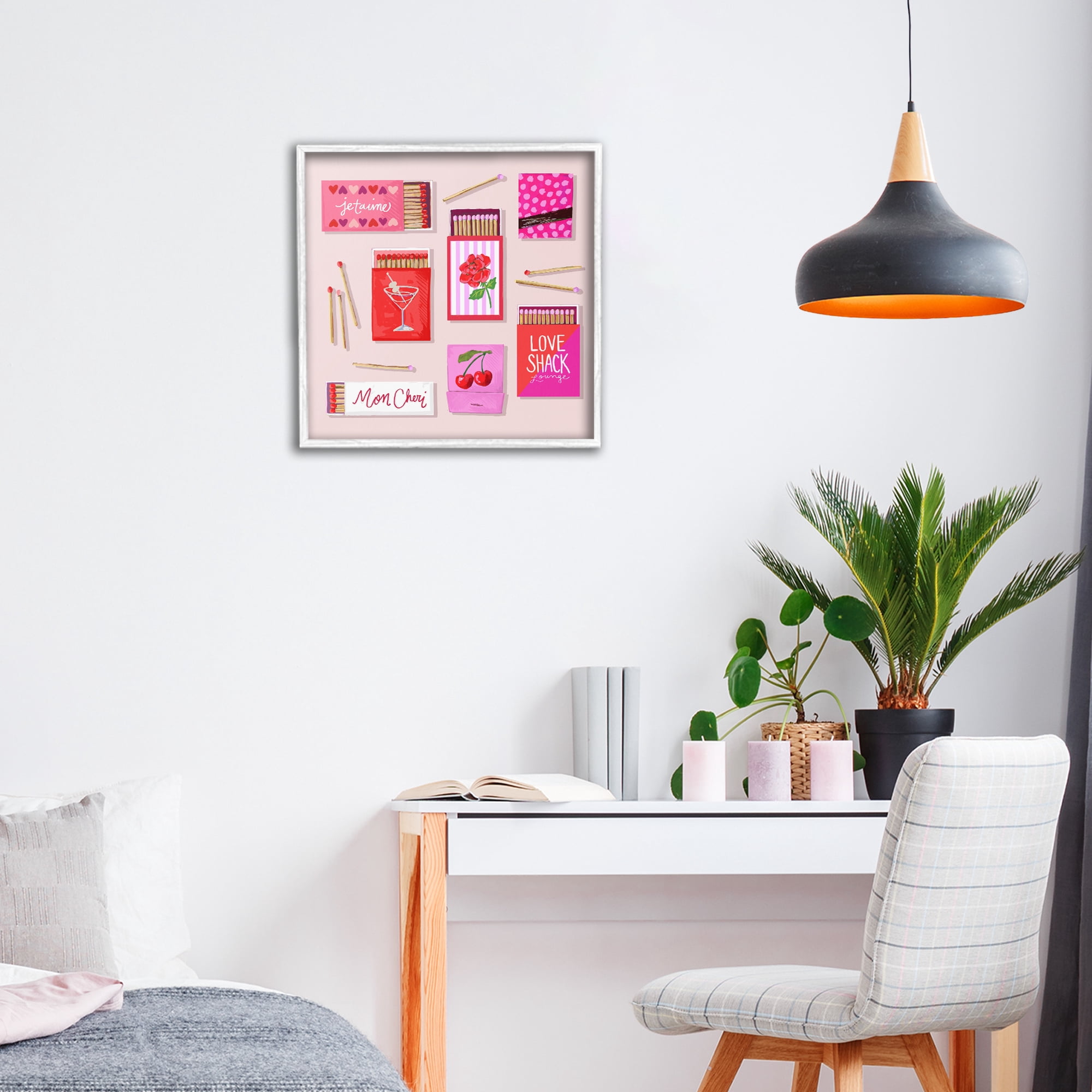 Stupell Industries Je T'aime Romantic Matchbox Set White Framed Giclee Art, design by Rachael Reese